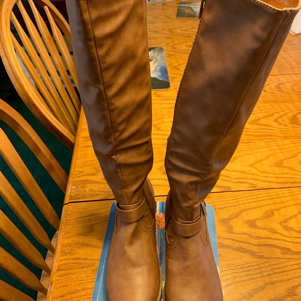 Top Moda Gliding Back Lace-Up Riding Boot